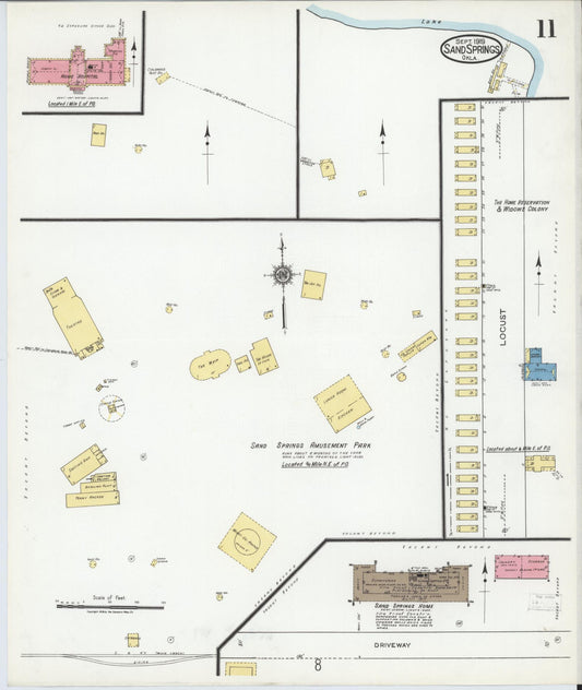 Sanborn Fire Insurance Map from Sand Springs, Tulsa County, Oklahoma (1919), Sheet #0011 - Historic Sanborn Fire Insurance Map Print, vintage old map wall art, antique decor, genealogy gift, Oklahoma Oklahoma map