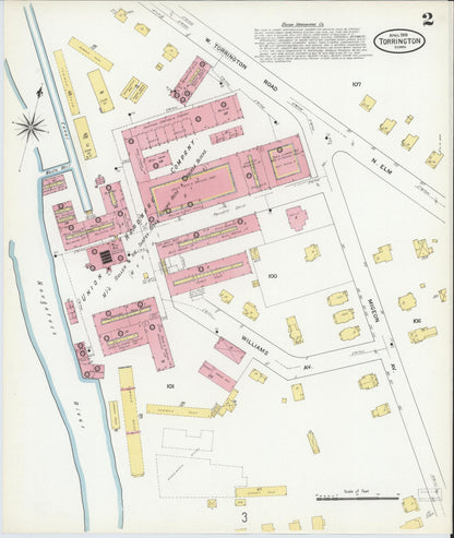 Sanborn Fire Insurance Map from Torrington, Litchfield County, Connecticut (1909), Sheet #0002 - Complete Map Set gallery image, historic Sanborn map, vintage wall art, Connecticut Connecticut