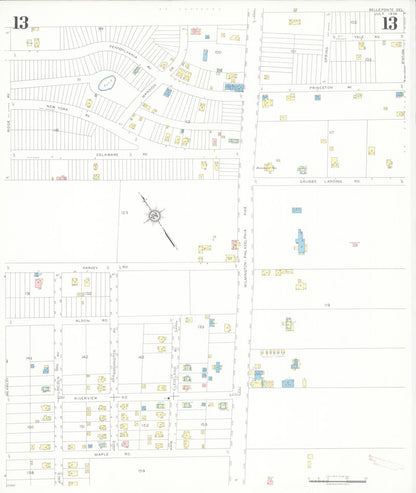Sanborn Fire Insurance Map from Bellefonte, New Castle County, Delaware (1936), Sheet #0013 - Complete Map Set gallery image, historic Sanborn map, vintage wall art, Delaware Delaware