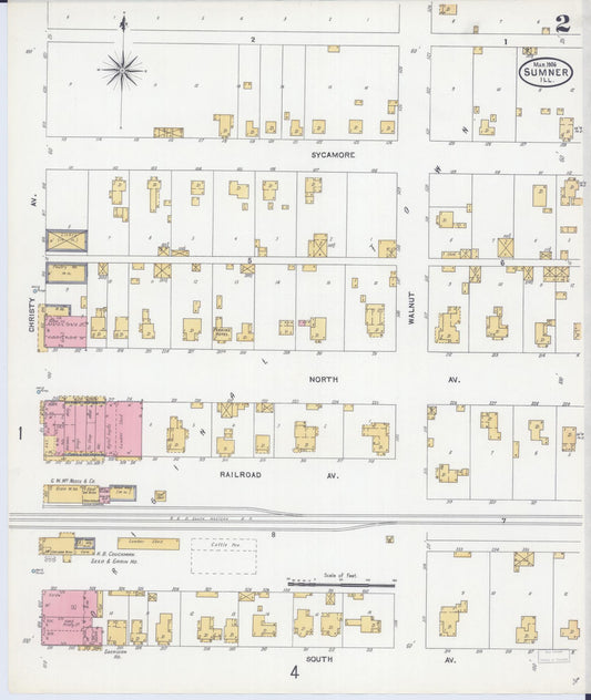 Sanborn Fire Insurance Map from Sumner, Lawrence County, Illinois (1906), Sheet #0002 - Historic Sanborn Fire Insurance Map Print, vintage old map wall art, antique decor, genealogy gift, Illinois Illinois map