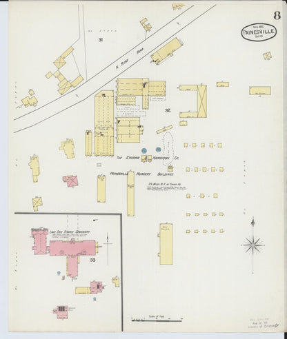 Sanborn Fire Insurance Map from Painesville, Lake County, Ohio (1892), Sheet #0008 - Complete Map Set gallery image, historic Sanborn map, vintage wall art, Ohio Ohio