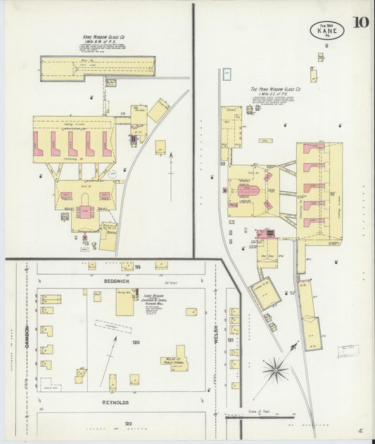 Sanborn Fire Insurance Map from Kane, McKean County, Pennsylvania (1904), Sheet #0010 - Historic Sanborn Fire Insurance Map Print, vintage old map wall art, antique decor, genealogy gift, Pennsylvania Pennsylvania map