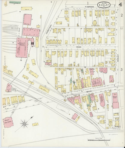Sanborn Fire Insurance Map from Ashley, Luzerne County, Pennsylvania (1896), Sheet #0004 - Complete Map Set gallery image, historic Sanborn map, vintage wall art, Pennsylvania Pennsylvania