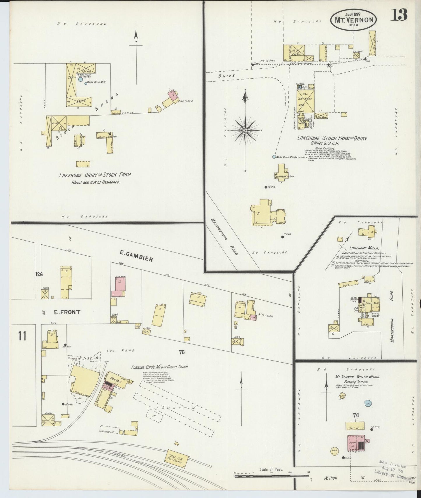 Sanborn Fire Insurance Map from Mount Vernon, Knox County, Ohio (1897), Sheet #0013 - Historic Sanborn Fire Insurance Map Print, vintage old map wall art, antique decor, genealogy gift, Ohio Ohio map