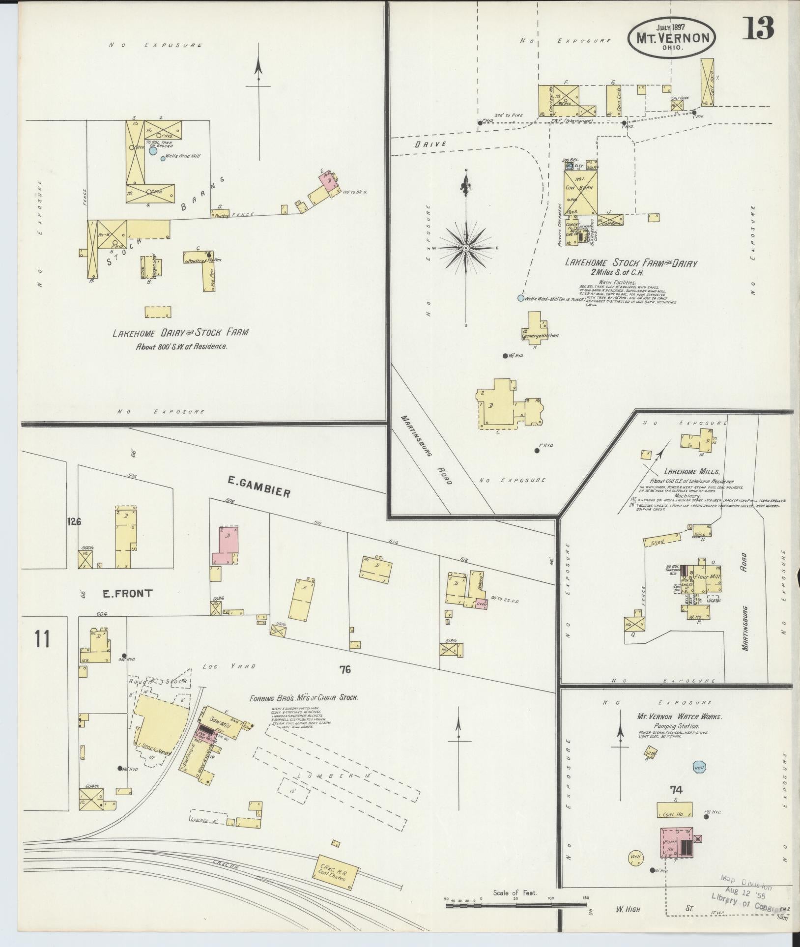Sanborn Fire Insurance Map from Mount Vernon, Knox County, Ohio (1897), Sheet #0013 - Historic Sanborn Fire Insurance Map Print, vintage old map wall art, antique decor, genealogy gift, Ohio Ohio map