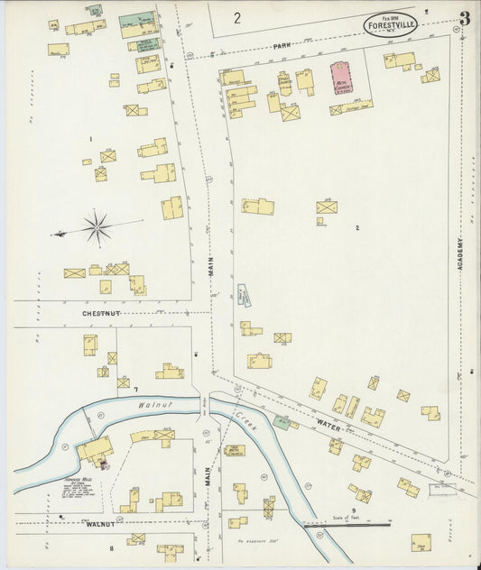 Sanborn Fire Insurance Map from Forestville, Chautauqua County, New York (1898), Sheet #0003 - Historic Sanborn Fire Insurance Map Print, vintage old map wall art, antique decor, genealogy gift, New York New York map