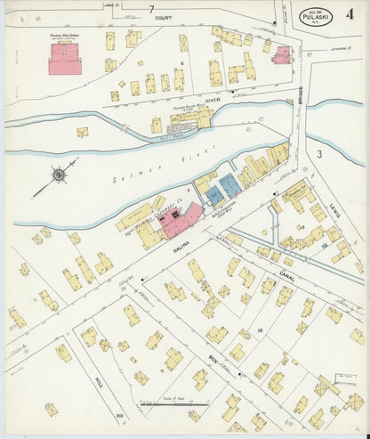 Sanborn Fire Insurance Map from Pulaski, Oswego County, New York (1911), Sheet #0004 - Complete Map Set gallery image, historic Sanborn map, vintage wall art, New York New York