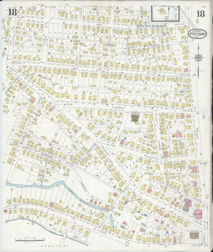 Sanborn Fire Insurance Map from Ashland, Ashland County, Ohio (1930), Sheet #0018 - Complete Map Set gallery image, historic Sanborn map, vintage wall art, Ohio Ohio