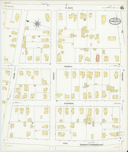 Sanborn Fire Insurance Map from Canisteo, Steuben County, New York (1909), Sheet #0006 - Complete Map Set gallery image, historic Sanborn map, vintage wall art, New York New York