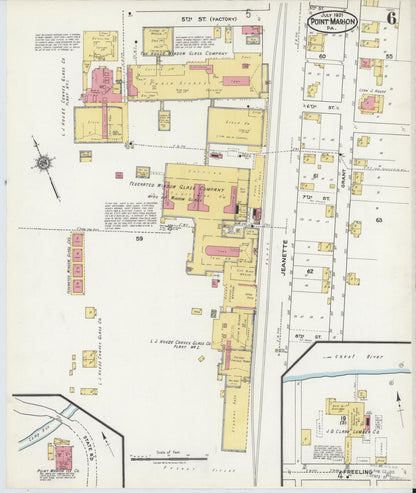 Sanborn Fire Insurance Map from Point Marion, Fayette County, Pennsylvania (1921), Sheet #0006 - Historic Sanborn Fire Insurance Map Print, vintage old map wall art, antique decor, genealogy gift, Pennsylvania Pennsylvania map