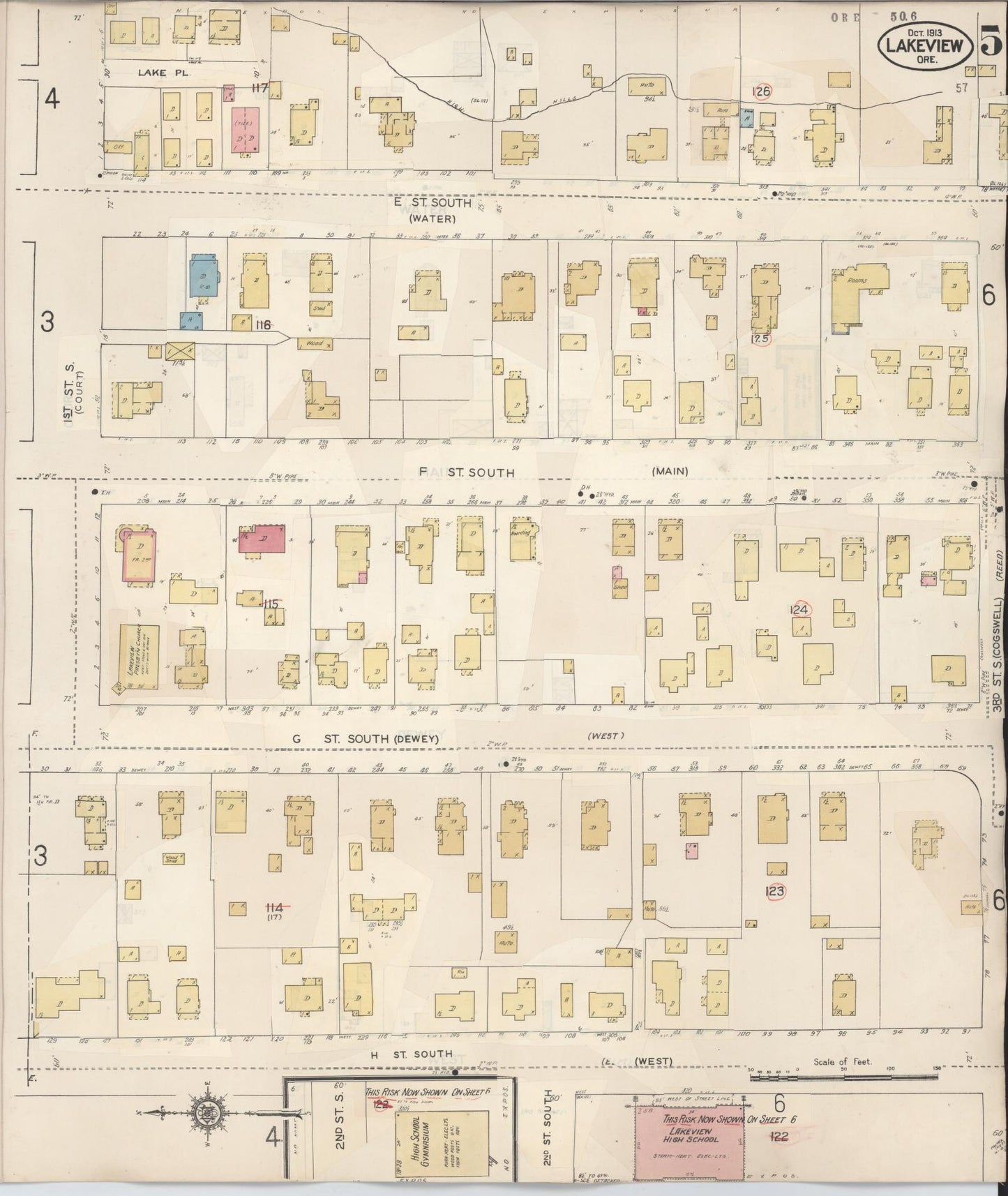 Sanborn Fire Insurance Map from Lakeview, Lake County, Oregon (1941), Sheet #0005 - Complete Map Set gallery image, historic Sanborn map, vintage wall art, Oregon Oregon
