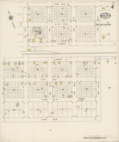 Sanborn Fire Insurance Map from Waelder, Gonzales County, Texas (1922), Sheet #0004 - Complete Map Set gallery image, historic Sanborn map, vintage wall art, Texas Texas