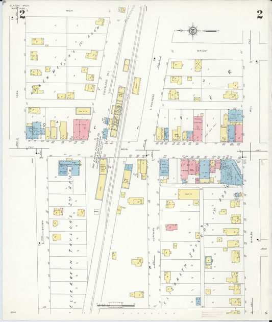 Sanborn Fire Insurance Map from Elkton, Huron County, Michigan (1939), Sheet #0002 - Historic Sanborn Fire Insurance Map Print, vintage old map wall art, antique decor, genealogy gift, Michigan Michigan map