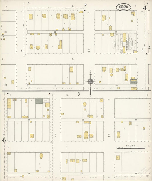 Sanborn Fire Insurance Map from Polson, Lake County, Montana (1910), Sheet #0004 - Historic Sanborn Fire Insurance Map Print, vintage old map wall art, antique decor, genealogy gift, Montana Montana map
