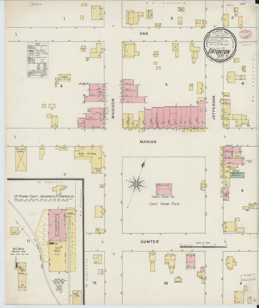 Sanborn Fire Insurance Map from Eatonton, Putnam County, Georgia. (1895) – Historic Sanborn Fire Insurance Map Print