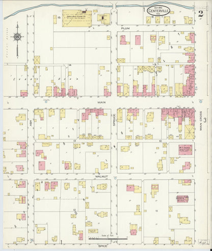 Sanborn Fire Insurance Map from Centerville, Wayne County, Indiana (1913), Sheet #0002 - Complete Map Set gallery image, historic Sanborn map, vintage wall art, Indiana Indiana