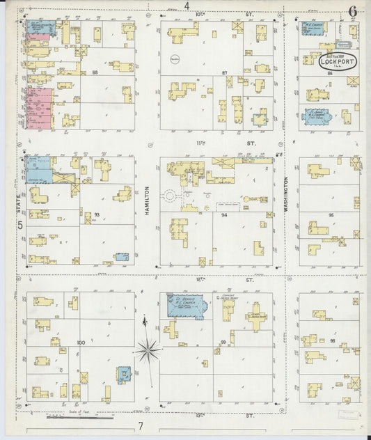 Sanborn Fire Insurance Map from Lockport, Will County, Illinois (1897), Sheet #0006 - Historic Sanborn Fire Insurance Map Print, vintage old map wall art, antique decor, genealogy gift, Illinois Illinois map