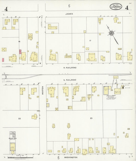 Sanborn Fire Insurance Map from La Grange, Lenoir County, North Carolina (1925), Sheet #0004 - Historic Sanborn Fire Insurance Map Print, vintage old map wall art, antique decor, genealogy gift, North Carolina North Carolina map