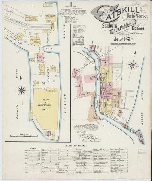 Sanborn Fire Insurance Map from Catskill, Greene County, New York. (1889) – Historic Sanborn Fire Insurance Map Print