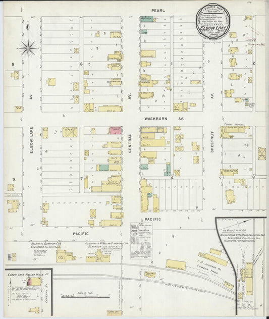 Sanborn Fire Insurance Map from Elbow Lake, Grant County, Minnesota (1896), Sheet #0001 - Historic Sanborn Fire Insurance Map Print, vintage old map wall art, antique decor, genealogy gift, Minnesota Minnesota map