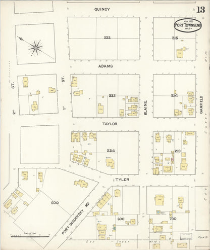 Sanborn Fire Insurance Map from Port Townsend, Jefferson County, Washington (1890), Sheet #0013 - Complete Map Set gallery image, historic Sanborn map, vintage wall art, Washington Washington