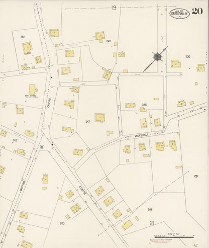 Sanborn Fire Insurance Map from Grass Valley, Nevada County, California (1912), Sheet #0020 - Complete Map Set gallery image, historic Sanborn map, vintage wall art, California California