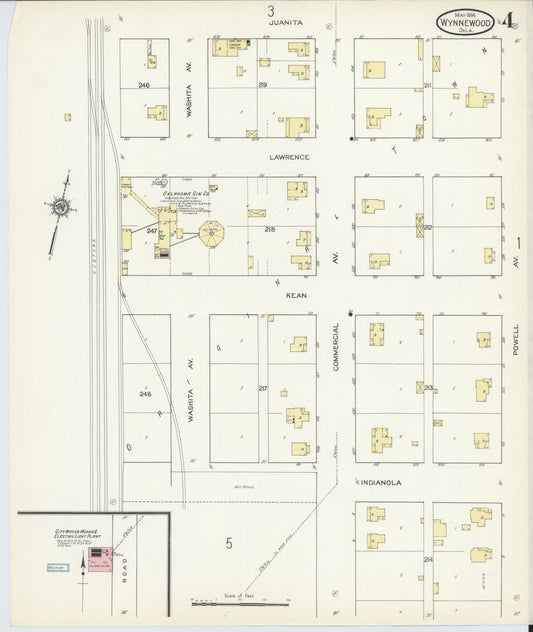 Sanborn Fire Insurance Map from Wynnewood, Garvin County, Oklahoma (1914), Sheet #0004 - Historic Sanborn Fire Insurance Map Print, vintage old map wall art, antique decor, genealogy gift, Oklahoma Oklahoma map