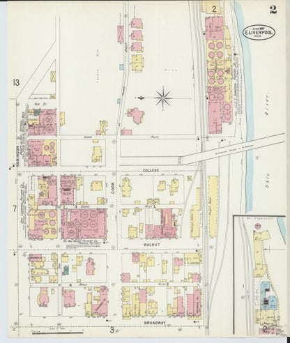 Sanborn Fire Insurance Map from East Liverpool, Columbiana County, Ohio (1897), Sheet #0002 - Historic Sanborn Fire Insurance Map Print, vintage old map wall art, antique decor, genealogy gift, Ohio Ohio map