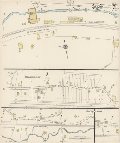 Sanborn Fire Insurance Map from Coeburn, Wise County, Virginia (1922), Sheet #0007 - Complete Map Set gallery image, historic Sanborn map, vintage wall art, Virginia Virginia