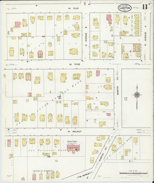 Sanborn Fire Insurance Map from Canton, Fulton County, Illinois (1917), Sheet #0011 - Historic Sanborn Fire Insurance Map Print, vintage old map wall art, antique decor, genealogy gift, Illinois Illinois map