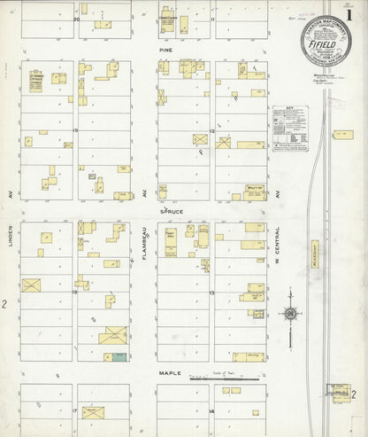 Sanborn Fire Insurance Map from Fifield, Price County, Wisconsin (1909), Sheet #0001 - Complete Map Set gallery image, historic Sanborn map, vintage wall art, Wisconsin Wisconsin