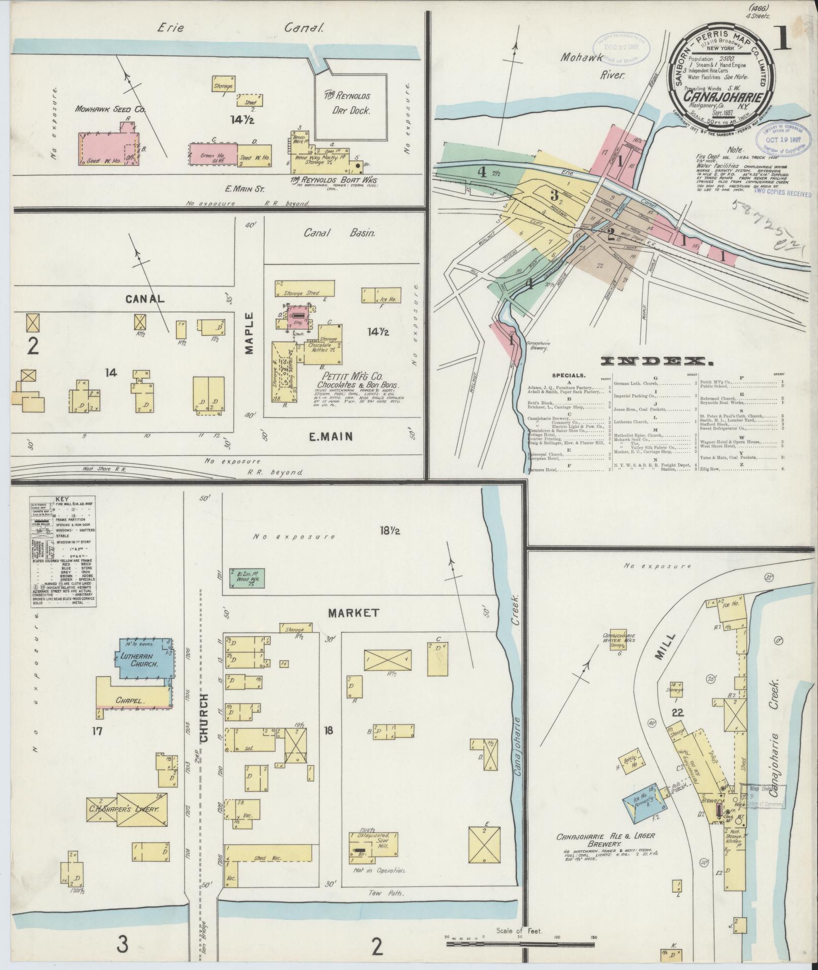 Sanborn Fire Insurance Map from Canajoharie, Montgomery County, New York. (1897) – Historic Sanborn Fire Insurance Map Print