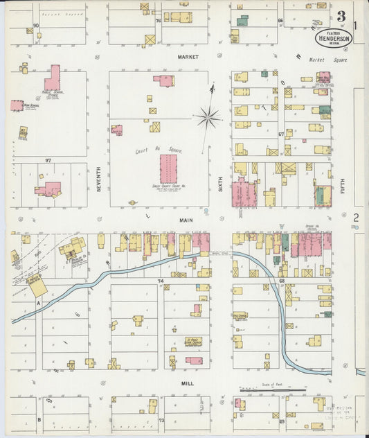 Sanborn Fire Insurance Map from Henderson, Sibley County, Minnesota (1900), Sheet #0003 - Historic Sanborn Fire Insurance Map Print, vintage old map wall art, antique decor, genealogy gift, Minnesota Minnesota map