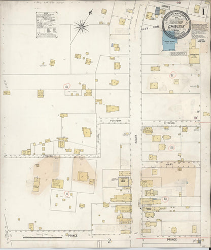Sanborn Fire Insurance Map from Chinook, Pacific County, Washington (1929), Sheet #0001 - Complete Map Set gallery image, historic Sanborn map, vintage wall art, Washington Washington