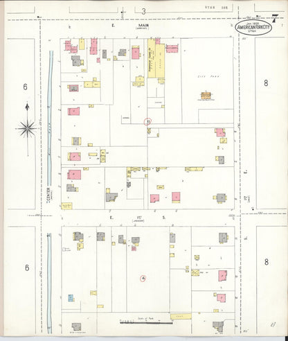 Sanborn Fire Insurance Map from American Fork, Utah County, Utah (1938), Sheet #0007 - Complete Map Set gallery image, historic Sanborn map, vintage wall art, American Fork Utah
