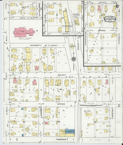 Sanborn Fire Insurance Map from Covington, Miami County, Ohio (1920), Sheet #0006 - Historic Sanborn Fire Insurance Map Print, vintage old map wall art, antique decor, genealogy gift, Ohio Ohio map