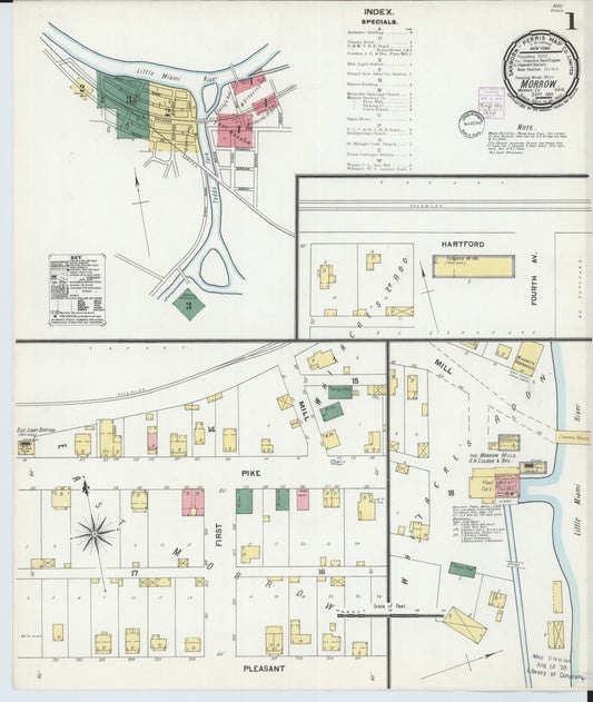 Sanborn Fire Insurance Map from Morrow, Warren County, Ohio (1901), Sheet #0001 - Complete Map Set gallery image, historic Sanborn map, vintage wall art, Ohio Ohio
