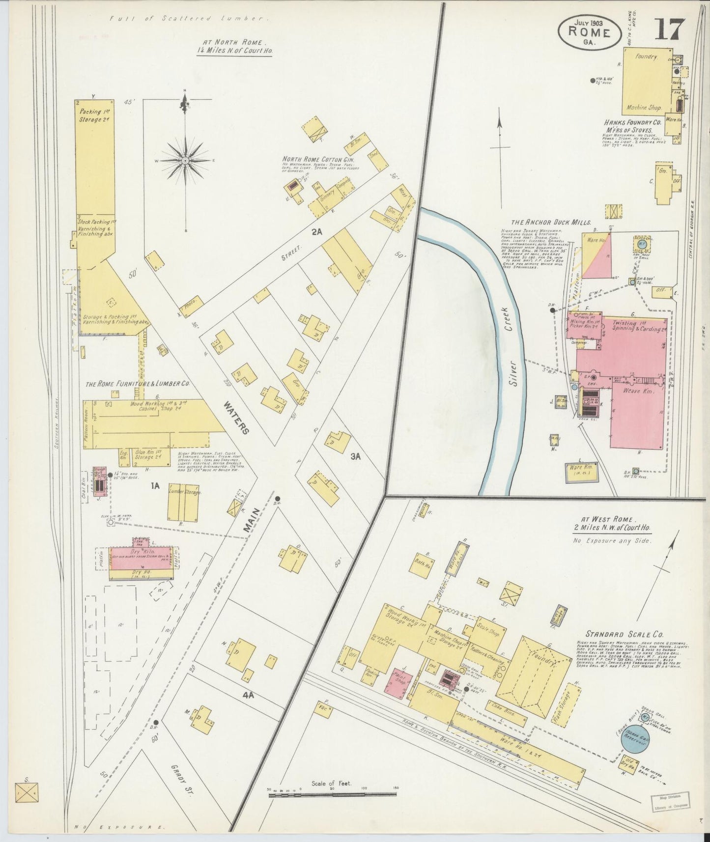 Sanborn Fire Insurance Map from Rome, Floyd County, Georgia (1903), Sheet #0017 - Complete Map Set gallery image, historic Sanborn map, vintage wall art, Georgia Georgia
