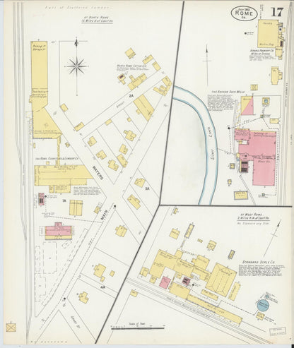 Sanborn Fire Insurance Map from Rome, Floyd County, Georgia (1903), Sheet #0017 - Complete Map Set gallery image, historic Sanborn map, vintage wall art, Georgia Georgia