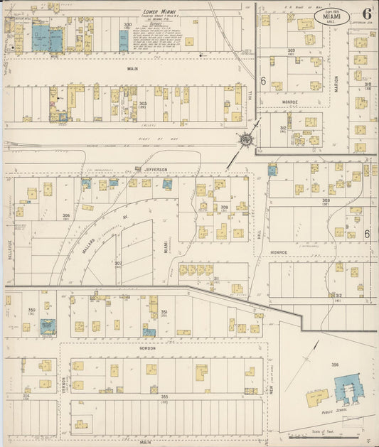 Sanborn Fire Insurance Map from Miami, Gila County, Arizona (1915), Sheet #0006 - Historic Sanborn Fire Insurance Map Print, vintage old map wall art, antique decor, genealogy gift, Arizona Arizona map