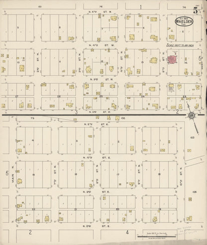 Sanborn Fire Insurance Map from Waelder, Gonzales County, Texas (1922), Sheet #0005 - Complete Map Set gallery image, historic Sanborn map, vintage wall art, Texas Texas