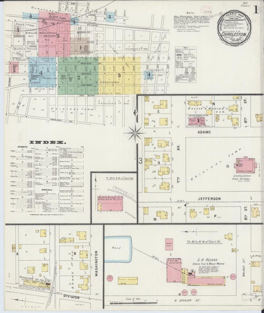 Sanborn Fire Insurance Map from Charleston, Coles County, Illinois. (1896) – Map View