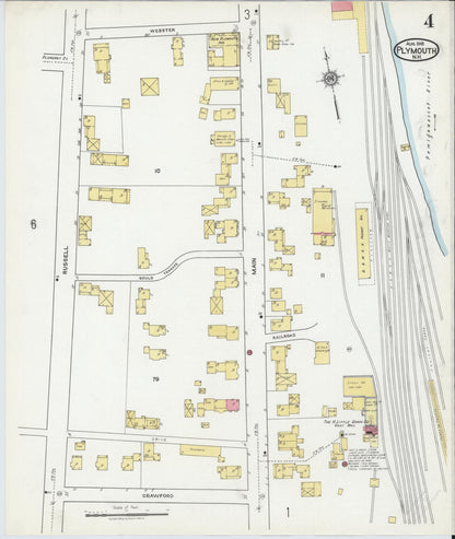 Sanborn Fire Insurance Map from Plymouth, Grafton County, New Hampshire (1918), Sheet #0004 - Complete Map Set gallery image, historic Sanborn map, vintage wall art, New Hampshire New Hampshire