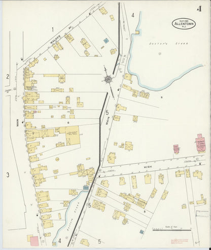 Sanborn Fire Insurance Map from Allentown, Monmouth County, New Jersey (1910), Sheet #0004 - Complete Map Set gallery image, historic Sanborn map, vintage wall art, New Jersey New Jersey