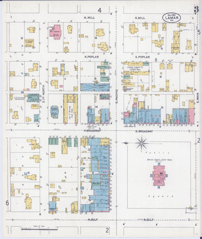 Sanborn Fire Insurance Map from Lamar, Barton County, Missouri (1902), Sheet #0003 - Complete Map Set gallery image, historic Sanborn map, vintage wall art, Missouri Missouri