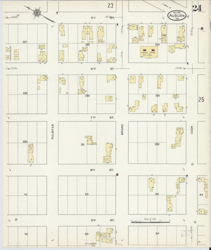 Sanborn Fire Insurance Map from Auburn, Androscoggin County, Maine (1914), Sheet #0024 - Complete Map Set gallery image, historic Sanborn map, vintage wall art, Maine Maine