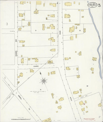 Sanborn Fire Insurance Map from Etna, Siskiyou County, California (1908), Sheet #0005 - Complete Map Set gallery image, historic Sanborn map, vintage wall art, California California