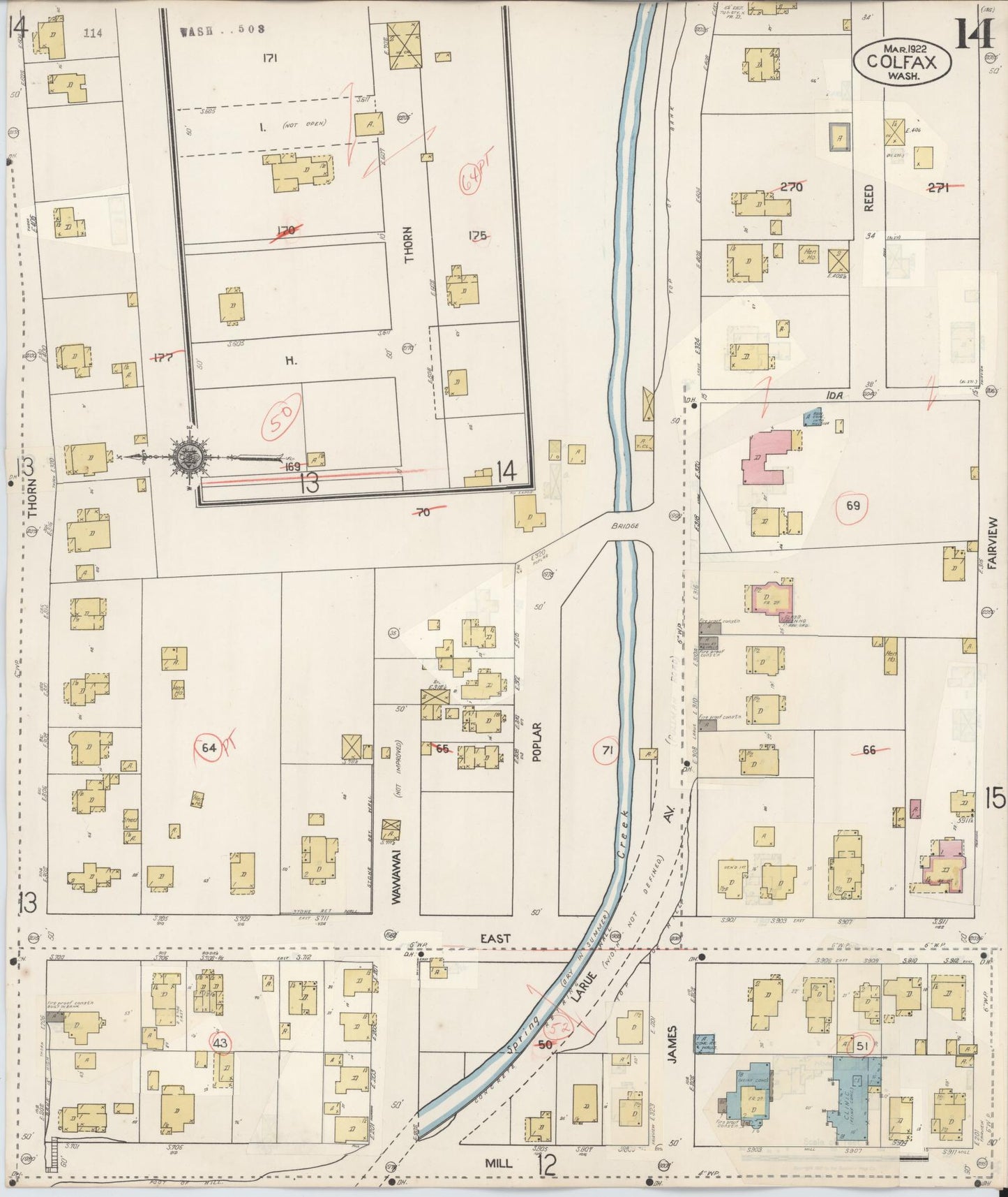 Sanborn Fire Insurance Map from Colfax, Whitman County, Washington (1939), Sheet #0014 - Complete Map Set gallery image, historic Sanborn map, vintage wall art, Washington Washington