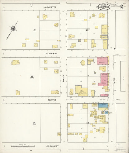 Sanborn Fire Insurance Map from La Grange, Fayette County, Texas (1921), Sheet #0002 - Complete Map Set gallery image, historic Sanborn map, vintage wall art, Texas Texas
