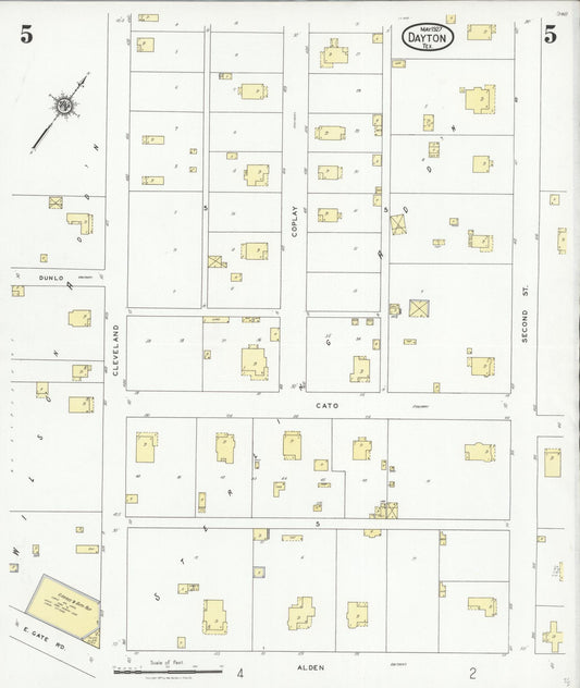 Sanborn Fire Insurance Map from Dayton, Liberty County, Texas (1927), Sheet #0005 - Historic Sanborn Fire Insurance Map Print, vintage old map wall art, antique decor, genealogy gift, Texas Texas map